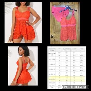 New without tags XL/18 orange Tankini swimsuit